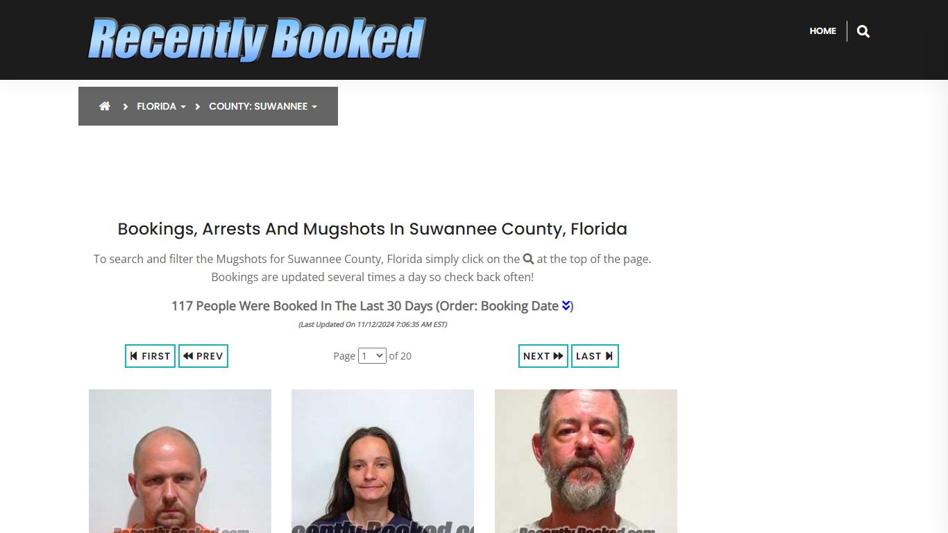 Bookings, Arrests and Mugshots in Suwannee County, Florida